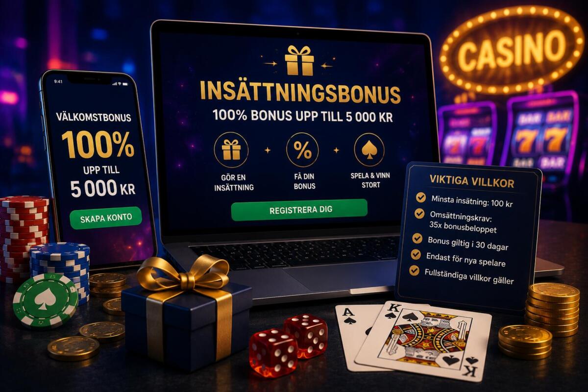 Insättningsbonus på casino – så fungerar reglerna och villkoren
